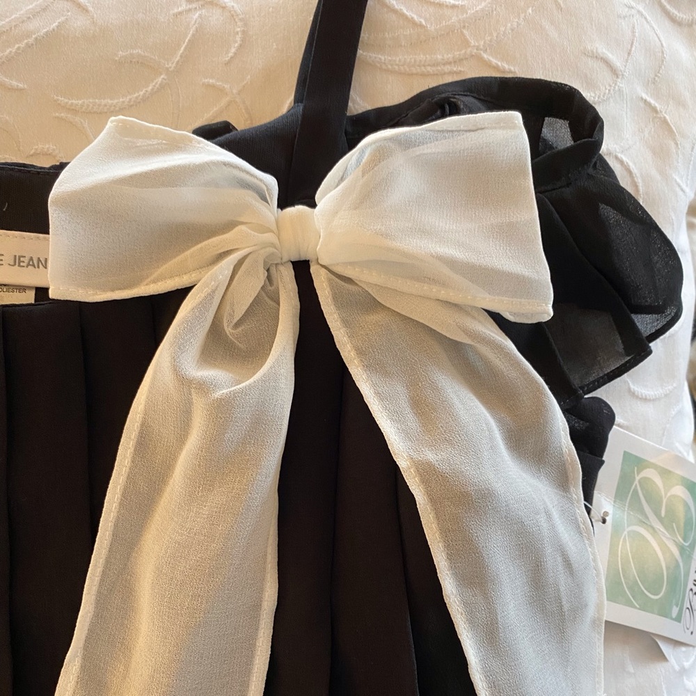 BONNIE JEAN Girls black and white dressy dress. - Picture 5 of 6
